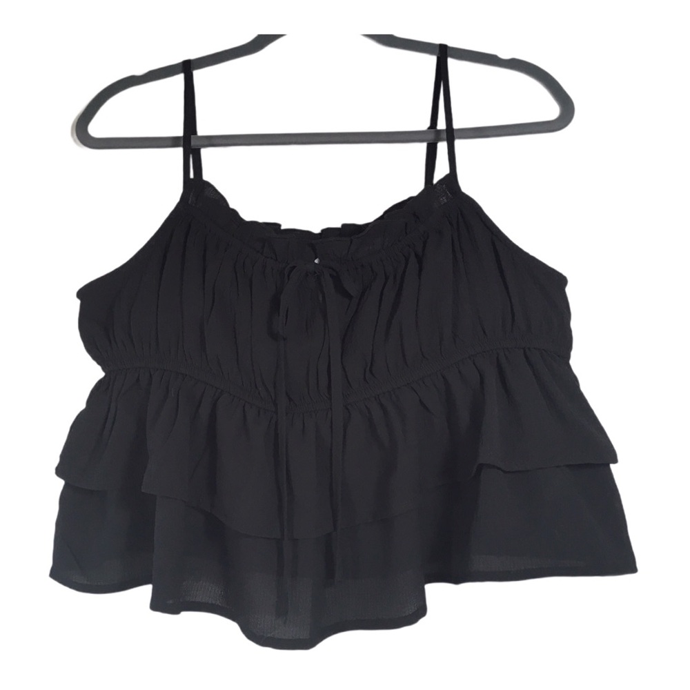 Wild Fable Black Layered Crop Top